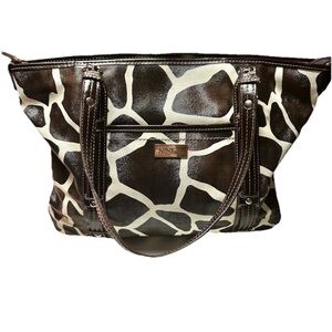 Nine West Chic Giraffe Brown and White Purse